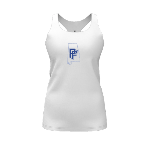 [FT0TRBWH-FYS-LOGO1] Decker Racerback Tank Top (Female Youth S, White, Logo 1)