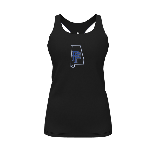 [FT0TRBBK-FYS-LOGO1] Decker Racerback Tank Top (Female Youth S, Black, Logo 1)
