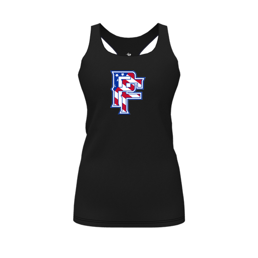 [FT0TRBBK-FYS-LOGO2] Decker Racerback Tank Top (Female Youth S, Black, Logo 2)