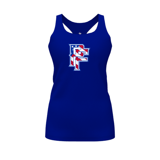 [FT0TRBRY-FYS-LOGO2] Decker Racerback Tank Top (Female Youth S, Royal, Logo 2)