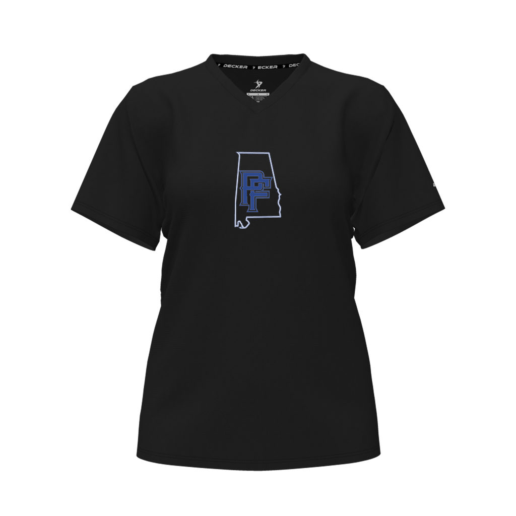 [CUS-DFW-TEES-PER-CNK-LSL-BLK-FYXS-LOGO1] Decker Performance T-Shirt (Crew Neck, Long Sleeve, Black, Female Youth XS, Logo 1)