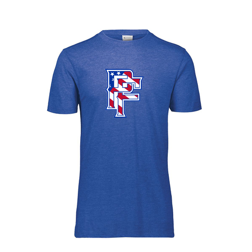 [FTSCUBRY-YS-LOGO2] Decker Youth Tri-Blend T-Shirt - Short Sleeve (Youth S, Royal, Logo 2)
