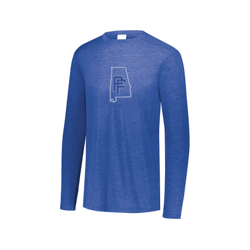 [FTLCUBRY-AXS-LOGO1] Decker Men's Tri-Blend T-Shirt - Long Sleeve (Adult XS, Royal, Logo 1)
