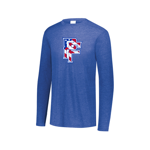 [FTLCUBRY-AXS-LOGO2] Decker Men's Tri-Blend T-Shirt - Long Sleeve (Adult XS, Royal, Logo 2)