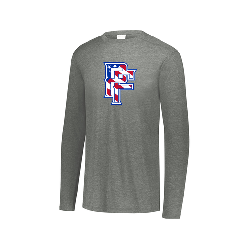 [FTLCUBGY-AXS-LOGO2] Decker Men's Tri-Blend T-Shirt - Long Sleeve (Adult XS, Gray, Logo 2)