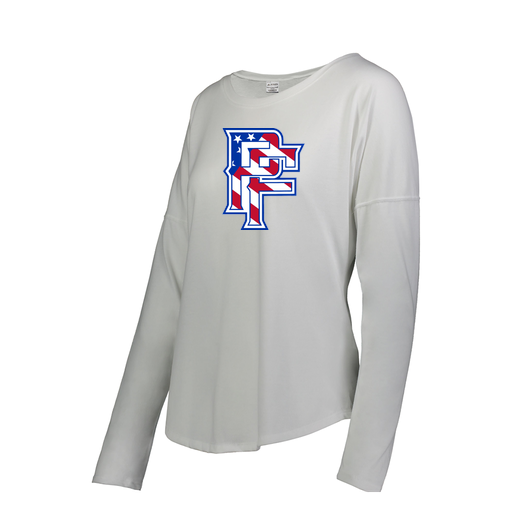 [FTLCUBWH-FAS-LOGO2] Decker Women's Tri-Blend T-Shirt - Long Sleeve (Female Adult S, White, Logo 2)
