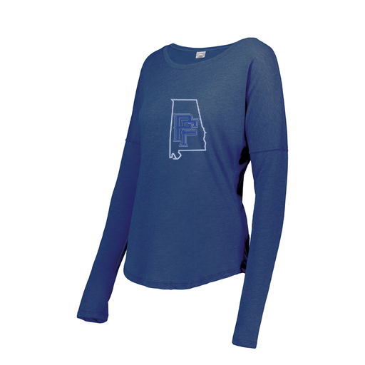 [FTLCUBRY-FAS-LOGO1] Decker Women's Tri-Blend T-Shirt - Long Sleeve (Female Adult S, Royal, Logo 1)