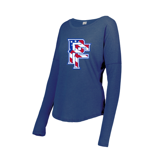 [FTLCUBRY-FAS-LOGO2] Decker Women's Tri-Blend T-Shirt - Long Sleeve (Female Adult S, Royal, Logo 2)